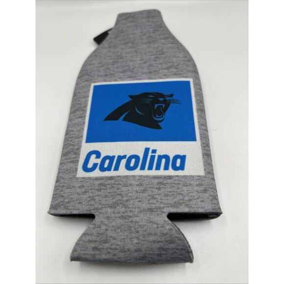 Carolina Panthers Gray Zipper Bottle Coozie NFL LOGO Football - Picture 1 of 4